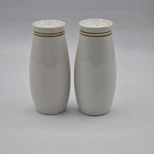 Unbranded Salt Pepper Shakers Unisex OS White Gold Trim Japan Vintage MCM